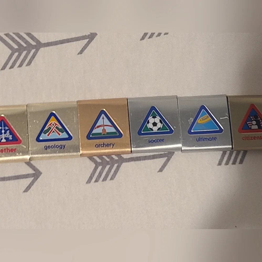 Boy Scout Wolf Cub Scout Blue Belt (24) Mixed Merit Activity Slides Metal Badges